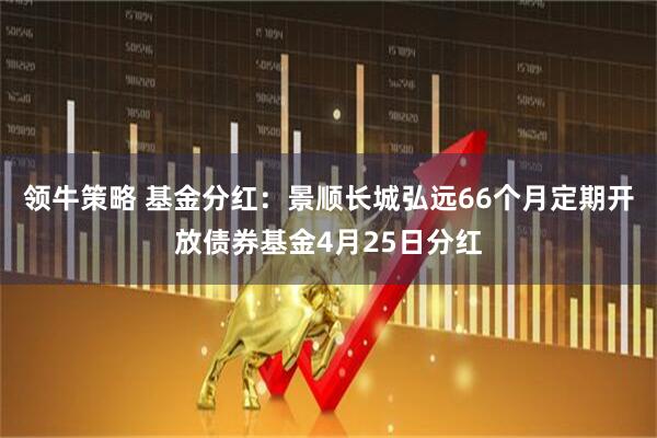 领牛策略 基金分红：景顺长城弘远66个月定期开放债券基金4月25日分红